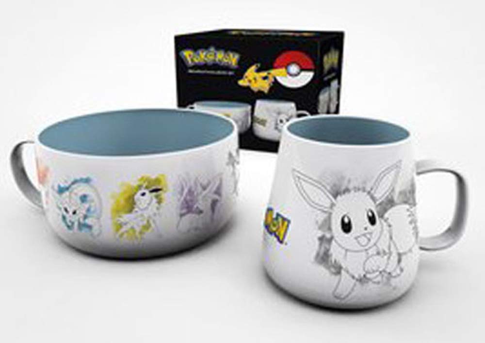 Outlet Shop  empireposter Pokémon – Eevee Evolutions – Set petit-déjeuner en céramique article de fan dans une boîte cadeau – Dimensions : 14,5 x 12 x 16 cm RarJIT3UP en ligne