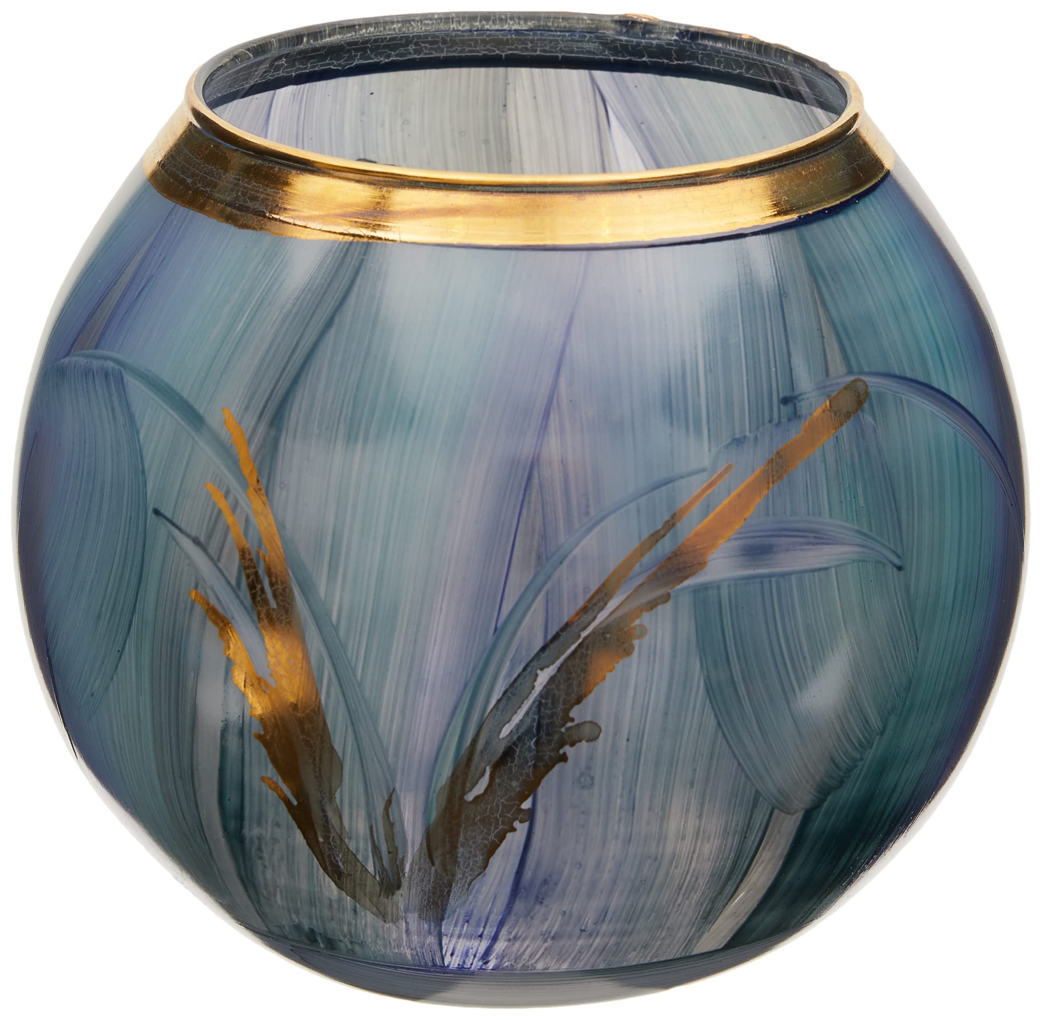 grand escompte Angela neue Wiener Werkstaette Vase en Verre raffiné en Forme de Boule en Verre, Turquoise/Bleu, 14 x 14 x 14 cm tN1WWeLre à vendre