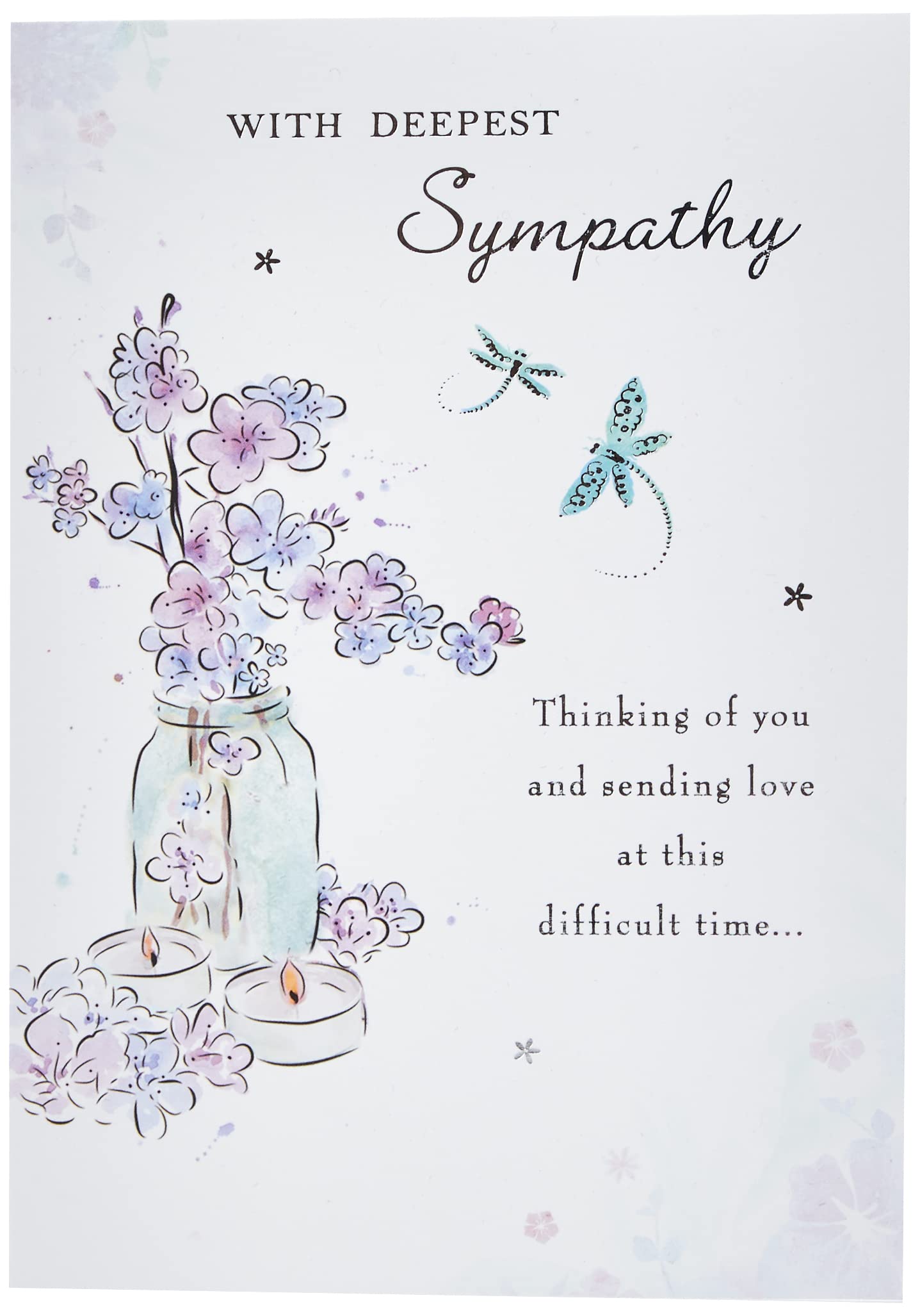 Tendance  Piccadilly Greetings Group Ltd Carte de vœux « WONDERFULLY WORDED WITH DEEPEST SYMPATHY » - 17,8 x 12,7 cm, blanc, gris, noir m3qOORCpe mode